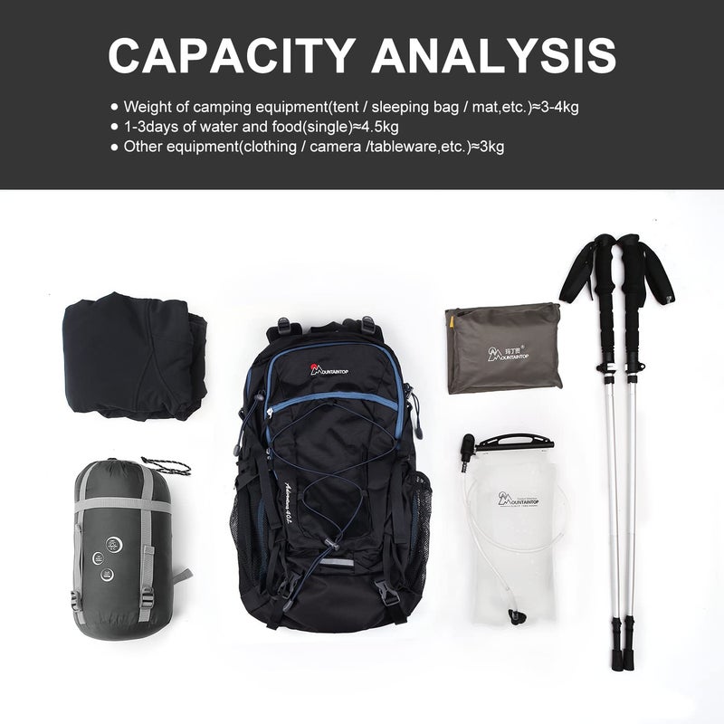 MOUNTAINTOP 25L/40L Hiking Backpack,Lightweight Travel Backpack for Men Women Outdoor Backpacking, Camping - Image 4